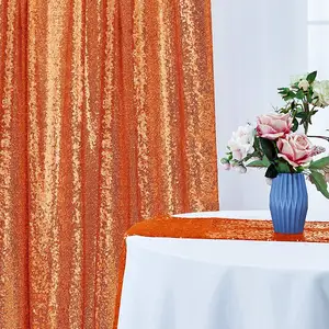 Fondale con paillettes arancioni 2 pannelli 2 ftx8ft tende per fondali glitterate per decorazioni da palcoscenico per feste di matrimonio con tasca per asta
