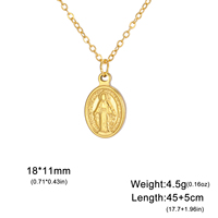 Collier vintage en acier inoxydable représentant la Vierge Marie pour femmes, accessoire de chaîne à maillons catholique chrétien, idée cadeau