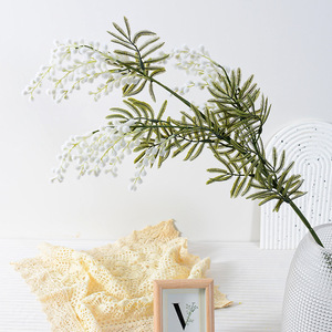 Flower Delight Flores Artificiales de Acacia Aterciopeladas, Amarillas, de Plástico y Seda, Decoración para el Hogar, Accesorios para Bodas - Product Image 2