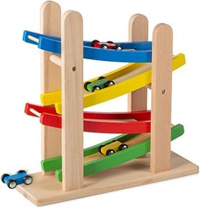 <b>Wooden</b> Modern Design Race <b>Track</b> <b>Car</b> Ramp Construction Set Toddlers Lightweight Eco-Friendly Handmade Waterproof Tabletop Living - Product Image 5