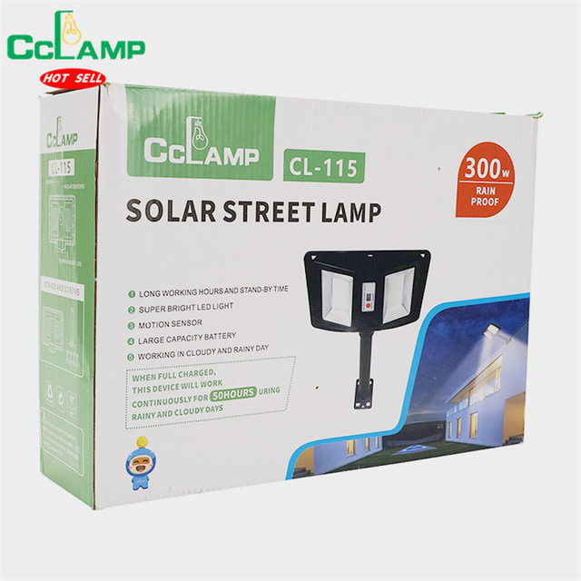CCLAMP Outdoor Waterproof LED Solar Street Light IP65 with Motion Sensor Dusk to Dawn for Garden & Road Area Lighting