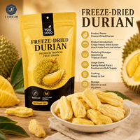 Collation de fruits de durian lyophilisés de qualité supérieure 58g, chips de fruits tropicaux naturels, prêts à consommer, collation saine, durée de conservation de 12 mois, Fujian