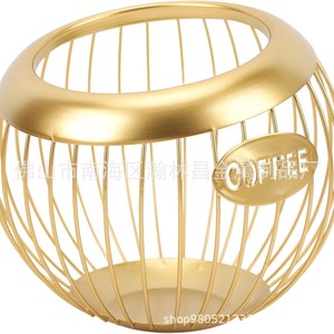 ชั้นวางเก็บแคปซูลกาแฟโลหะสีทอง สำหรับวางโชว์บนโต๊ะ ใช้ในร้านกาแฟ - Product Image 1