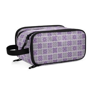Hawaiian Custom Purple Puakenikeni Quilt Portable <b>Makeup</b> <b>Case</b> Large Capacity Zipper Toiletry Skincare Cosmetic Bag for Women - Product Image 2
