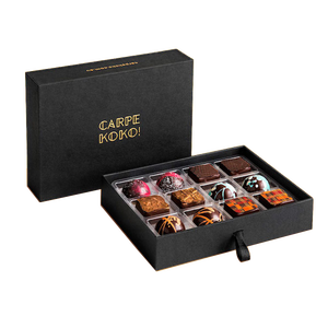 Boîte cadeau personnalisée de luxe avec estampage à chaud pour chocolats pralinés, avec inserts en papier - Product Image 5
