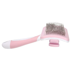 One Click Self Cleaning Button Grooming Pet <b>Hair</b> <b>Remover</b> Brush Comb Cleaner Plastic Eco-Friendly for Dogs Dematting - Product Image 2