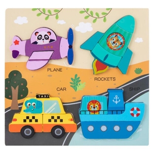 HOYE CRAFT-rompecabezas de tráfico de madera para niños pequeños, rompecabezas 3d de madera, juguetes educativos - Product Image 6