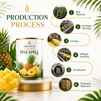 Eetbare zoete ananassap, ingeblikt fruit, private label leverancier van op maat gemaakte ingeblikte ananasringen