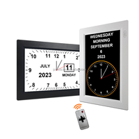 Pro jam 8 "LED analog, Alarm kustom DST otomatis kalender Digital jam tanggal waktu minggu obat pengingat