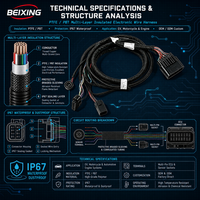 Harnais de câblage personnalisé pour moto électrique BeiXing, âme en cuivre, isolation PTFE/PBT, indice de protection IP67, 12V pour l'électronique