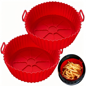 Customized BPA Free Reusable Air Fryer <b>Silicone</b> <b>Baking</b> Pan Mold <b>Baking</b> Accessories Set <b>Silicone</b> Air Fryer Liners Pot for Kitchen - Product Image 2