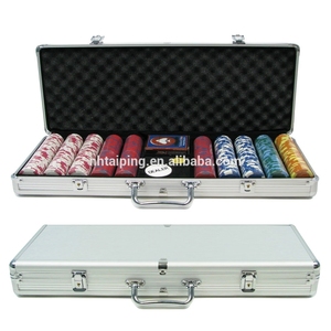500 الفضة رخيصة طقم البوكر حالة الألومنيوم - Product Image 1