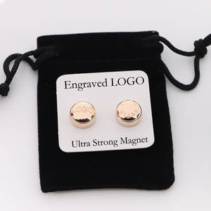 도매 LOW MOQ 슈퍼 강한 마그네틱 아니 걸림 이슬람 스카프 브로치 핀 사용자 정의 로고 히잡 로고 새겨진 자석 - Product Image 1