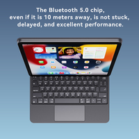 EBITS Nouveau clavier magique sans fil avec pavé tactile USB-C rétroéclairé RVB ultra fin pour iPad Pro 11'' et iPad Air 4/5e génération