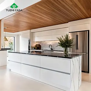 TUZHI CASA 2024 Kitchen Cabinet Style Supplier Island Modular Modern Outside Wood Furniture Kitchen Cabinet
