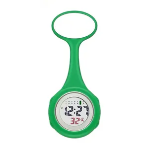Customized logo Digital Doctor Fob Watches Silicon with Safety Brooch Pin Hanging Pocket Nurse Watch
