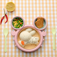 Article pour bébés, service de vaisselle en silicone de qualité alimentaire, assiette d'aspiration séparée, pour enfants
