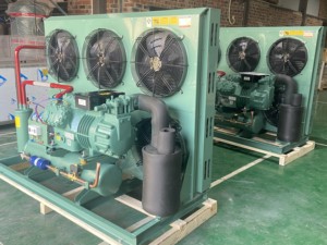 Equipo de congelador de cámara fría de acero inoxidable de 30 HP con compresor de refrigerante Unidad de refrigeración de aire de condensación refrigerada por aire de <span class=keywords><strong>4</strong></span> ventiladores - Product Image 5