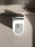 Siège de toilette intelligent en céramique moderne de haute qualité, à poser au sol, avec siphon en S/P, cuvette allongée, désodorisation automatique et télécommande