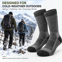 Chaussettes de randonnée en laine mérinos personnalisées, chaussettes thermiques rembourrées pour la randonnée en plein air, chaussettes d'hiver, OEM ODM, étiquette privée