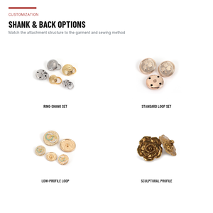 Boutons de blazer personnalisés en laiton et alliage de zinc écologiques avec logo personnalisé et perles décoratives pour blazers, manteaux et uniformes - Product Image 3