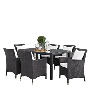 Classico PE vimini Rattan per il tempo libero mobili da esterno tavolo da pranzo e sedie da giardino Set per terrazza e Patio