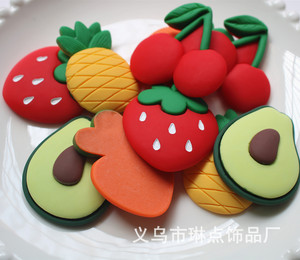 Fruta grande fresa aguacate DIY accesorios pin tocado parche Norte 8 cuentas charmsbeads resina de plástico encantos - Product Image 4