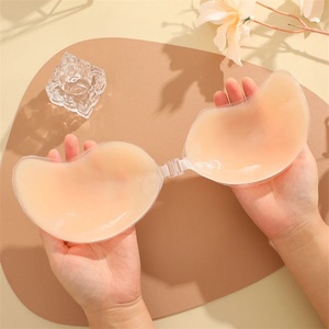 Couvre-mamelons en silicone réutilisables en forme de mangue, bralette push-up sans bretelles, pétales de poitrine auto-adhésifs pour accessoires intimes - Product Image 1