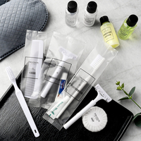 Kit d'articles de toilette personnalisés certifiés FDA pour hôtels : shampoing, gel douche format voyage, ensemble de produits de toilette portables ou kit d'articles de toilette pour hôtel