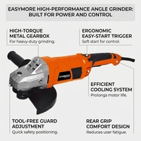 Meuleuse d'angle professionnelle 2350W 230mm 5800 tr/min, outil puissant, meuleuse d'angle électrique filaire à moteur à balais
