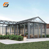 Techo triangular de lujo al aire libre de aluminio Solarium Sunrooms Casa de cristal