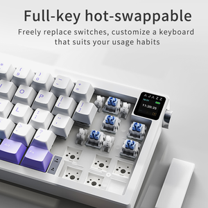 Ak650 Switch (side-printed Black-<b>pink</b> Gradient) Tri-mode W/ Oled Display Rgb Diy <b>Mechanical</b> <b>Keyboard</b> Ak650 Switch ( - Product Image 6