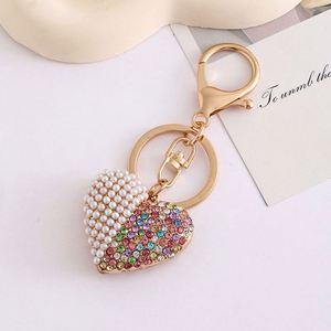 Llavero de Metal con Diamantes en Forma de Corazón de Alta Calidad, Llavero de Moda con Diamantes de Imitación para Colgante de Perlas con Forma de Corazón, Amuleto para Bolsos, Regalo - Product Image 4