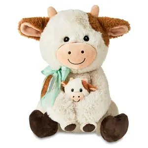 ODM OEM sevimli isteğe özel peluş oyuncak dolması inek peluş anneler günü hediyeleri olarak