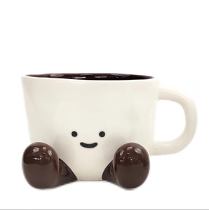 Personalizzato cartone animato acqua tazze di ceramica tazza di caffè con simpatico 3D piedi faccina sorridente per la casa e l'ufficio - Product Image 1