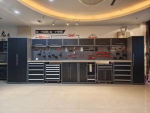 JZD Factory Metal Garage Cabinet System Combination Tool Storage Roller Tool Cart Free Standing Workbench