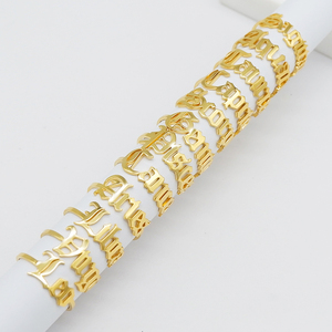 18k 금도금된 12개의 옛날 영국 십이지신 스테인리스 스틸 반지 - Product Image 4
