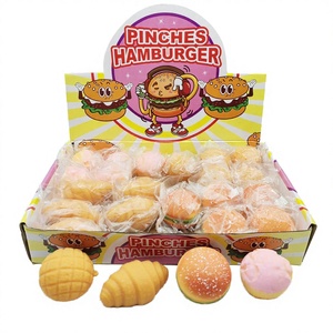 DS5740 Hamburg Shape Decompression Stress Relief <b>Squishy</b> Hamburger Squeeze Fidget Toy TPR Material 14 Years & up Boys - Product Image 4