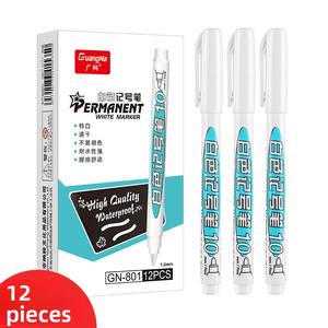 Guangna 801 Permanente witte plastic stift met fijne punt, niet-verblekende, navulbare inkt, enkele punt tekenpen - Product Image 6
