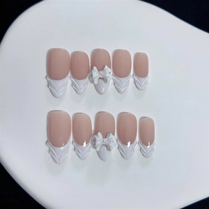 <span class=keywords><strong>Ongles</strong></span> à presser faits main personnalisés, motif œil, strass <span class=keywords><strong>turquoise</strong></span>, French manucure, fleurs de luxe, vente en gros - Product Image 2
