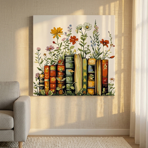 Kit de peinture par numéros DIY pour adultes, livres vintage, fleurs sauvages, toile florale, peinture à l'huile, débutant, art mural fait main, décoration intérieure - Product Image 2