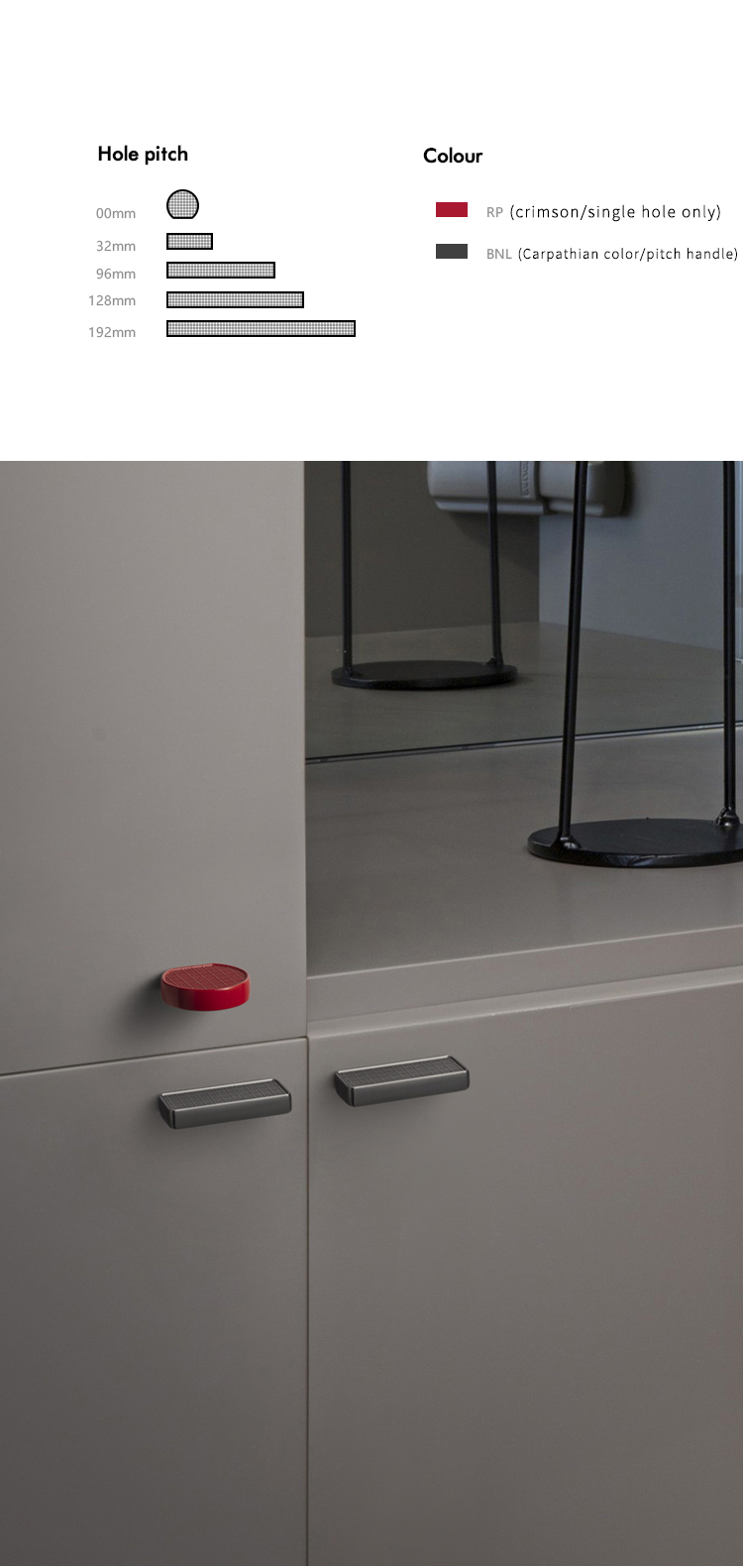 EADER Kitchen handle gray light luxury zinc alloy modern simple cabinet drawer handle