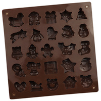 1153 Marchandise en Stock Moule Silicone Chocolat 25 Cavités Forme Boîte Cadeau Décoration Noël Bac à Glaçons Résine Moule Réutilisable