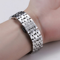 Bracelet de montre universel en acier inoxydable pour Armani Butterfly Buckle Seven Beads Watchband Watch 14mm 16mm 18mm 20mm 22mm