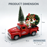 Mainan Truk Pickup Vintage Natal Model Mobil Mini dari Alloy Dekorasi Natal Hadiah Truk Natal Ornamen untuk Dekorasi Meja Rumah
