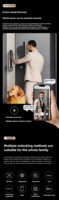 Serrure de porte intelligente Tuya avec reconnaissance faciale 3D, contrôle à distance mobile, connexion Wi-Fi, interphone visuel, antivol