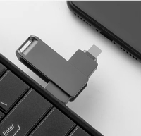 Set de Regalo Promocional, Memoria USB Tipo C OTG de Alta Velocidad, Popular y Moderna, 64 GB, 3 en 1, Unidad Flash USB OTG para Teléfono Móvil
