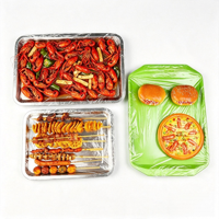 Housse de protection transparente, élastique, jetable, imperméable et multifonctionnelle en PE pour plateau, idéale pour la conservation des aliments dans les restaurants