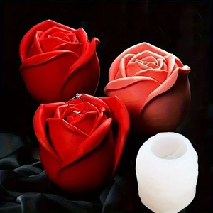 3D Rose Silicone <b>Mold</b> For <b>Candle</b> Soap Cake Ice With Leaf Design DIY Making Kit - Product Image 3