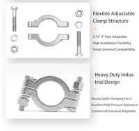 Abrazadera de Alta Presión Ajustable de Acero Inoxidable 304 Tipo AA 5 AAGL5, Uso Industrial Pesado, de 0.75 a 4 Pulgadas, 10 kg